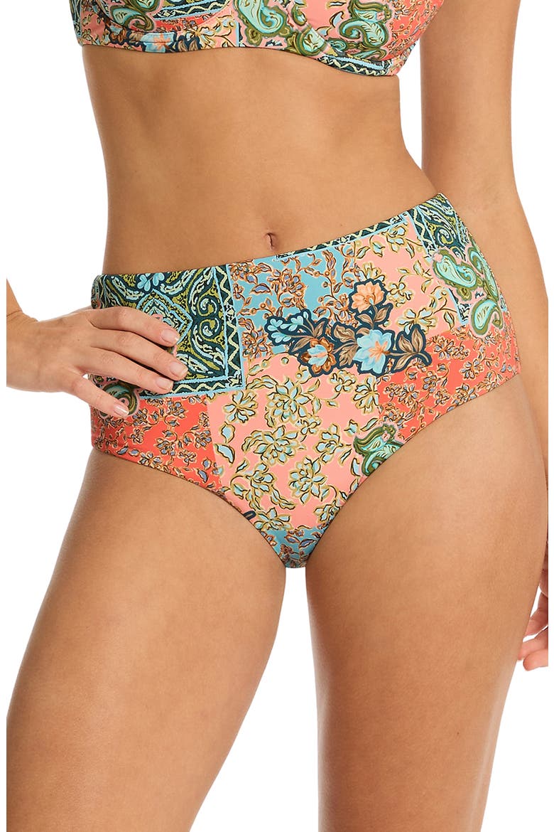 Java High Waist Bikini Bottoms, Main, color, CORAL