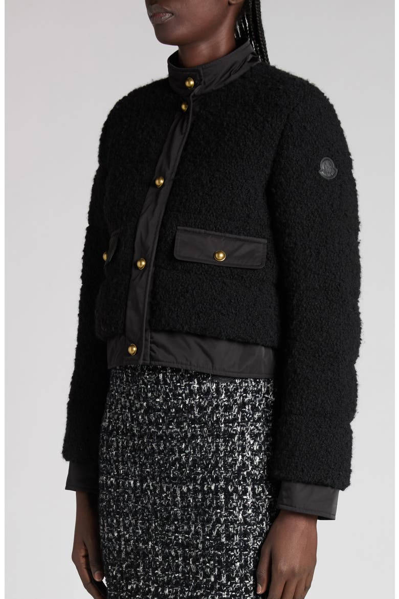 Blandy Bouclé Down Jacket, Alternate, color, BLACK