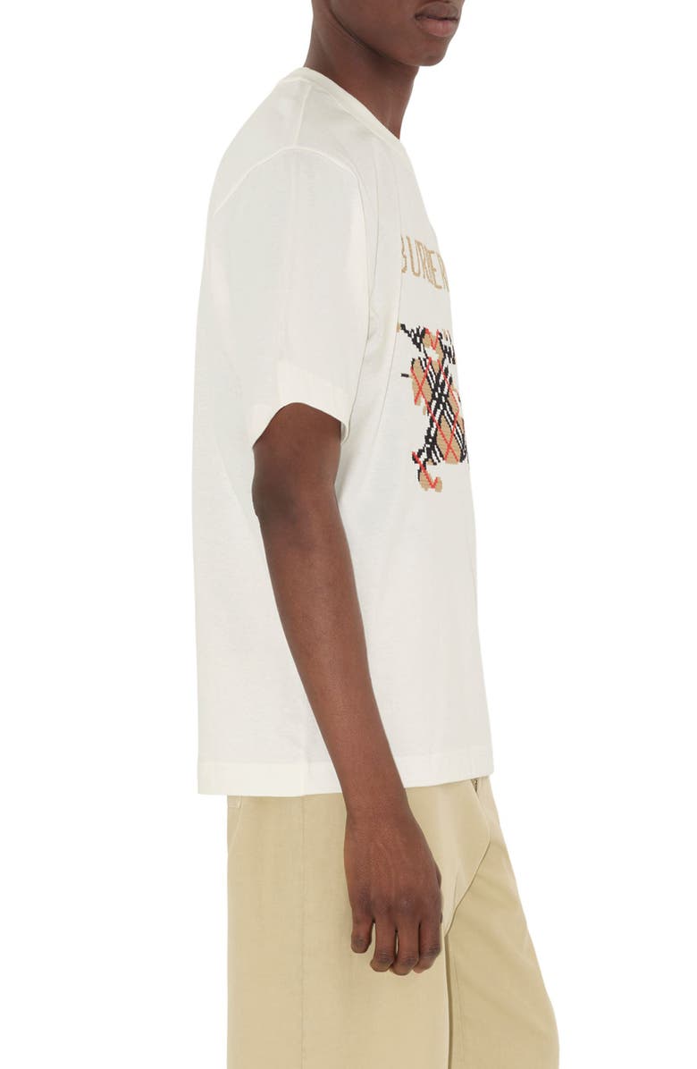 Burberry Cross Stitch EKD T-Shirt, Alternate, color, Chalk