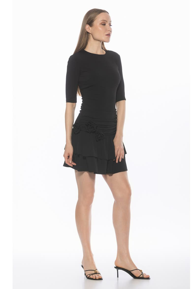 Mars Tiered Minidress, Alternate, color, BLACK