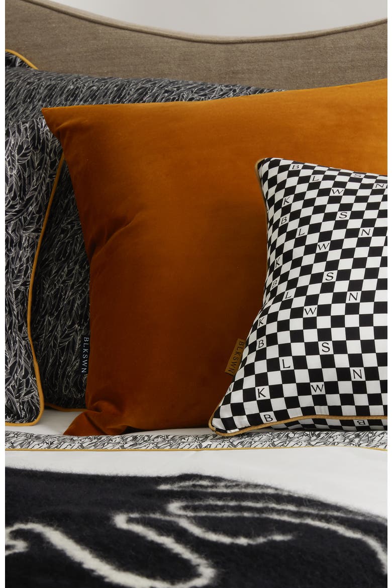 Swn  Logo Bronze Velvet Euro Sham, Alternate, color, Bronze