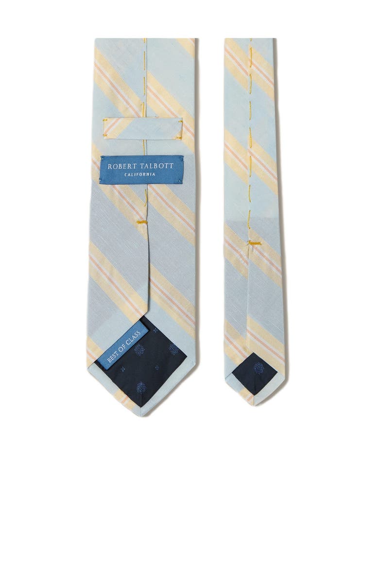 Robert Talbott Robert Silk Linen Stripe Best of Class Necktie, Alternate, color, Light Blue