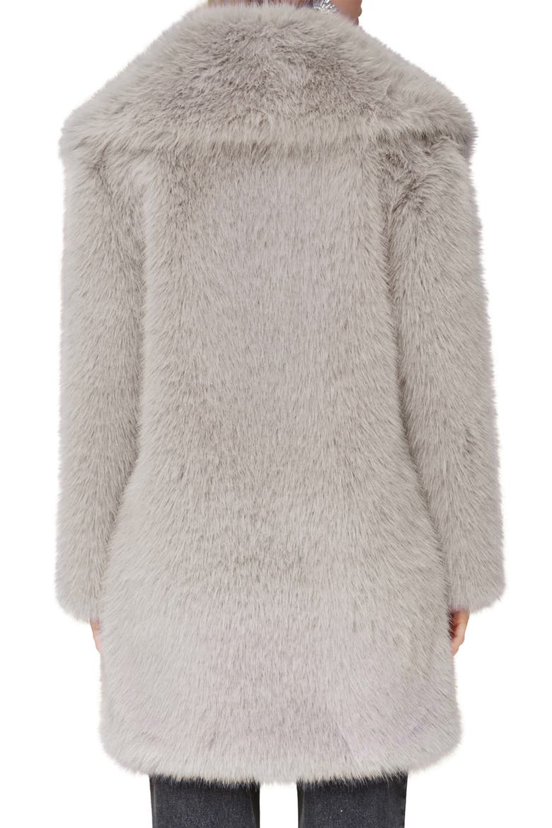 Faux Fur Wide Shawl Coat, Alternate, color, PEARL