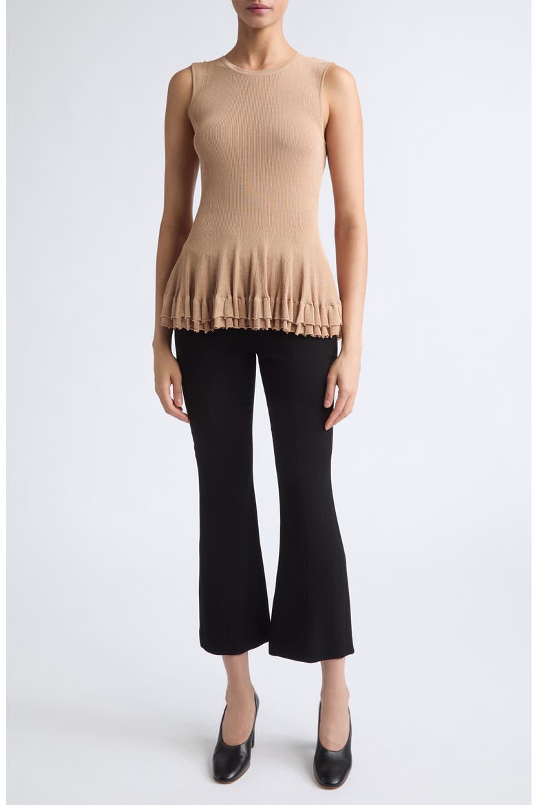 Greer Crew Neck Sleeveless Shell, Alternate, color, TAN