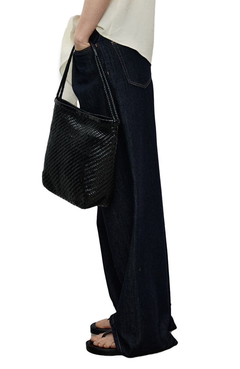 MANGO Topstitch Wide Leg Jeans, Alternate, color, 