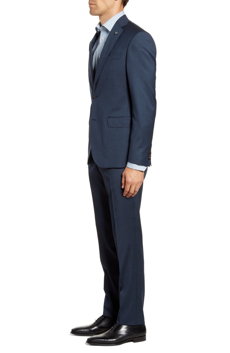 Ted Baker London Roger Trim Fit Stretch Solid Wool Suit, Alternate, color, 