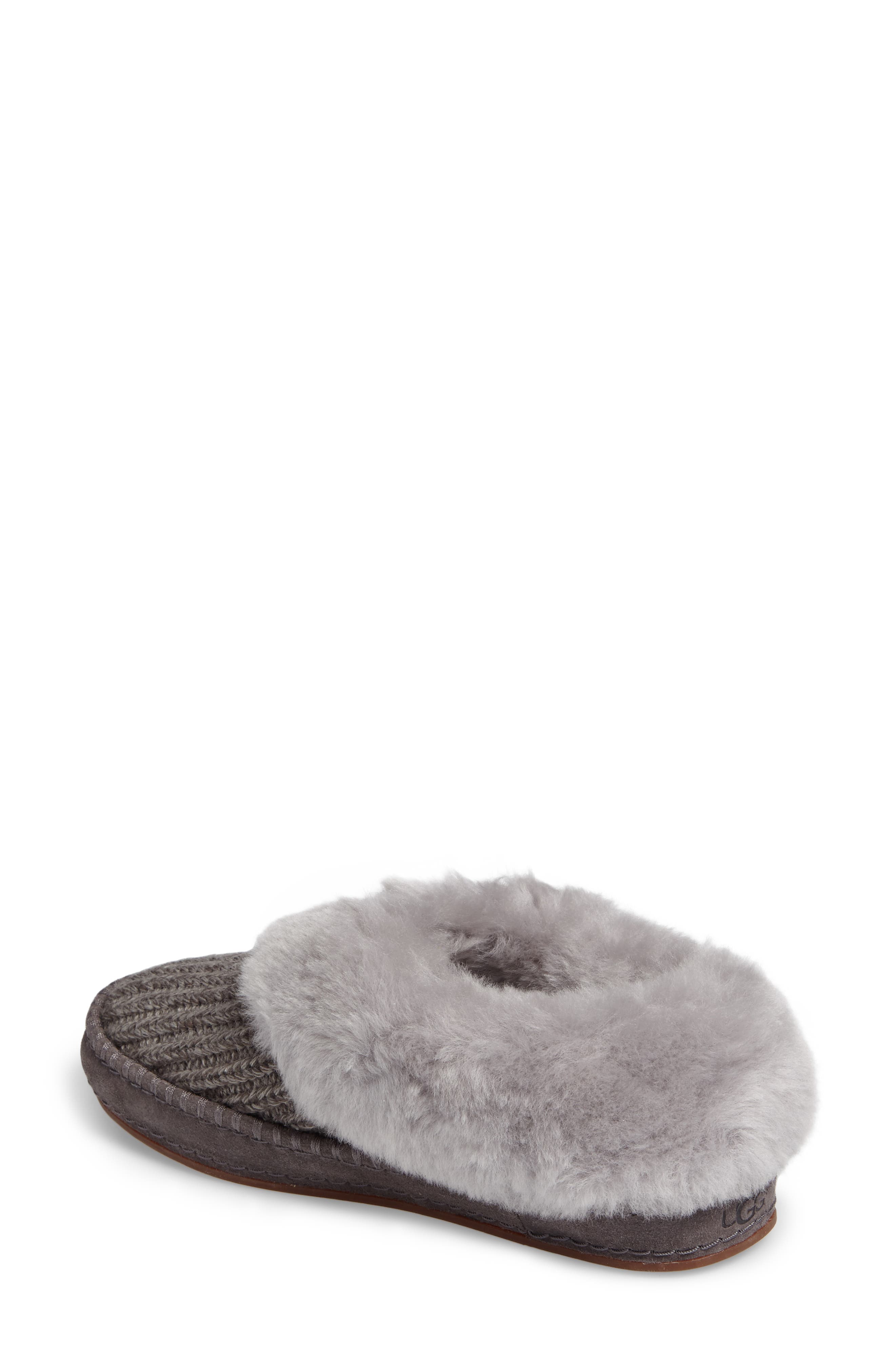 UGG<sup>®</sup> Wrin Rib-Knit & Genuine Shearling Slipper, Alternate, color, 