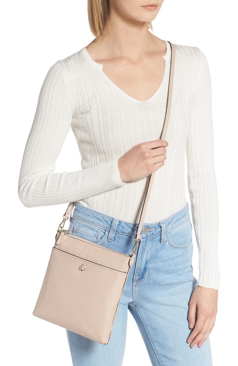 Kate Spade New York small polly leather crossbody bag, Alternate, color, Blush