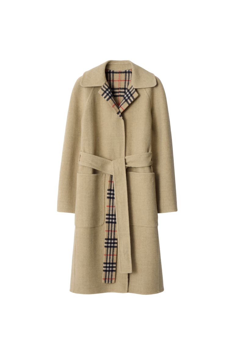 Reversible Wool Wrap Coat, Alternate, color, Sand beige