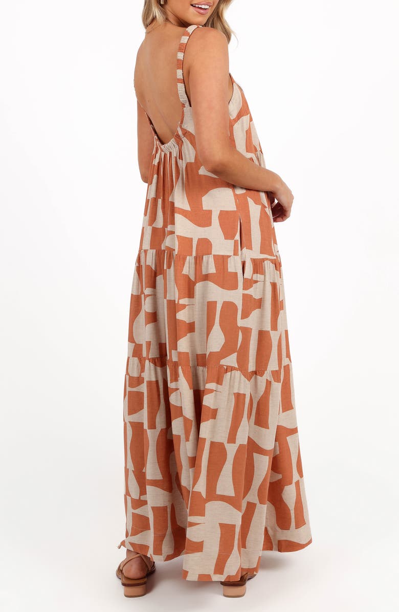 Petal & Pup Quincy Abstract Print Tiered Maxi Dress, Alternate, color, 