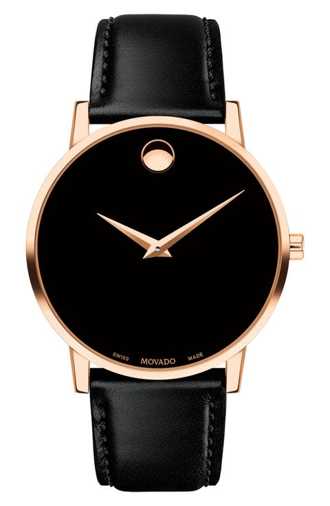 Leather Strap Watch, 42mm