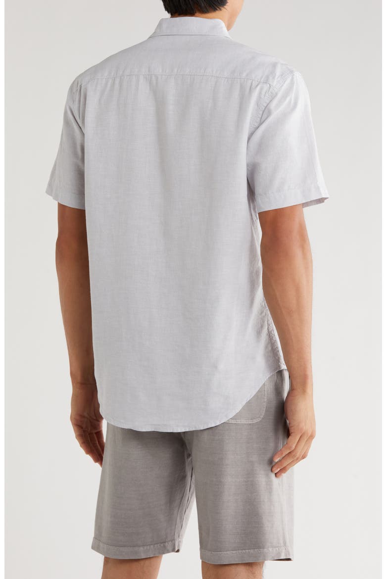 Key Largo Short Sleeve Linen Blend Button-Up Shirt, Alternate, color, LT GREY