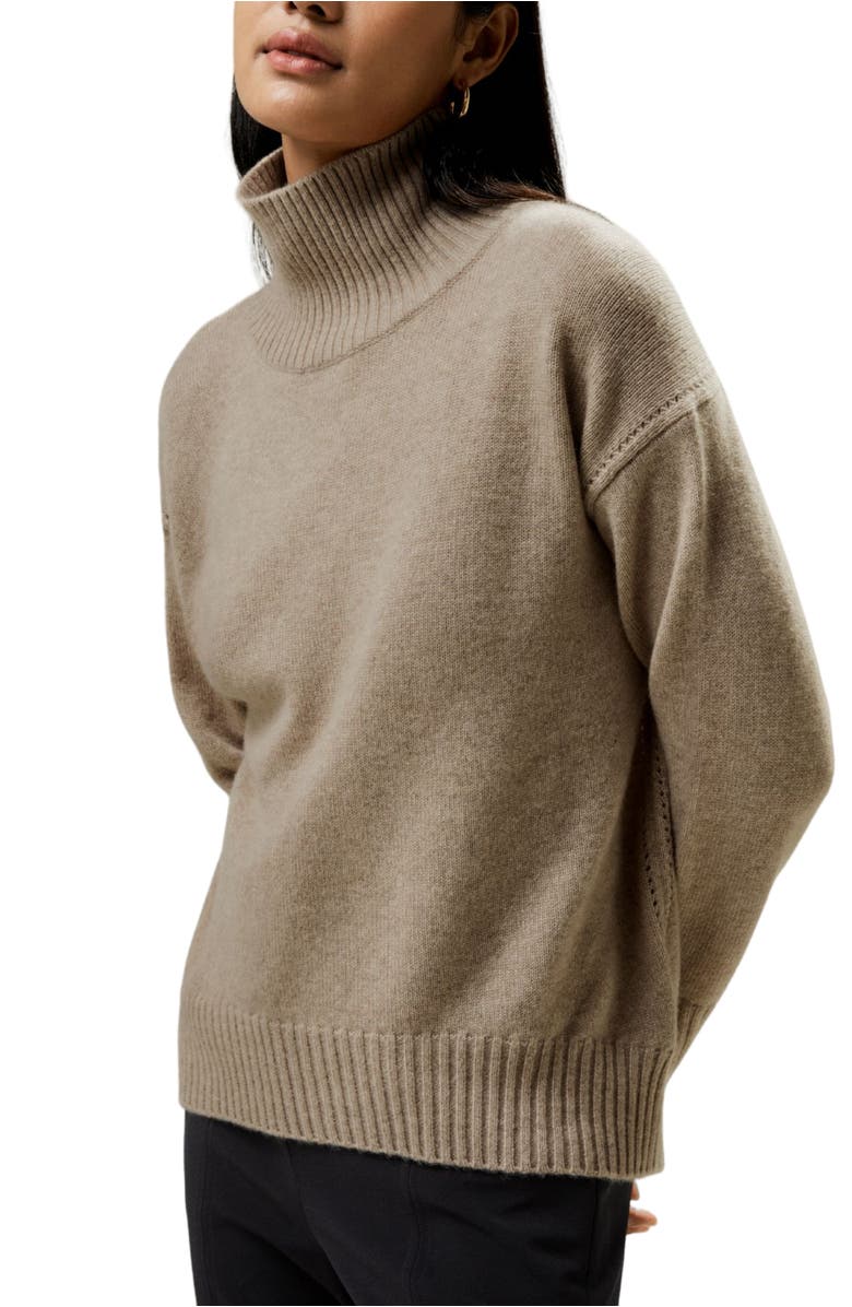 Lilysilk Women's Turtleneck Relaxed-Fit Cashmere Sweater, Main, color, Beige