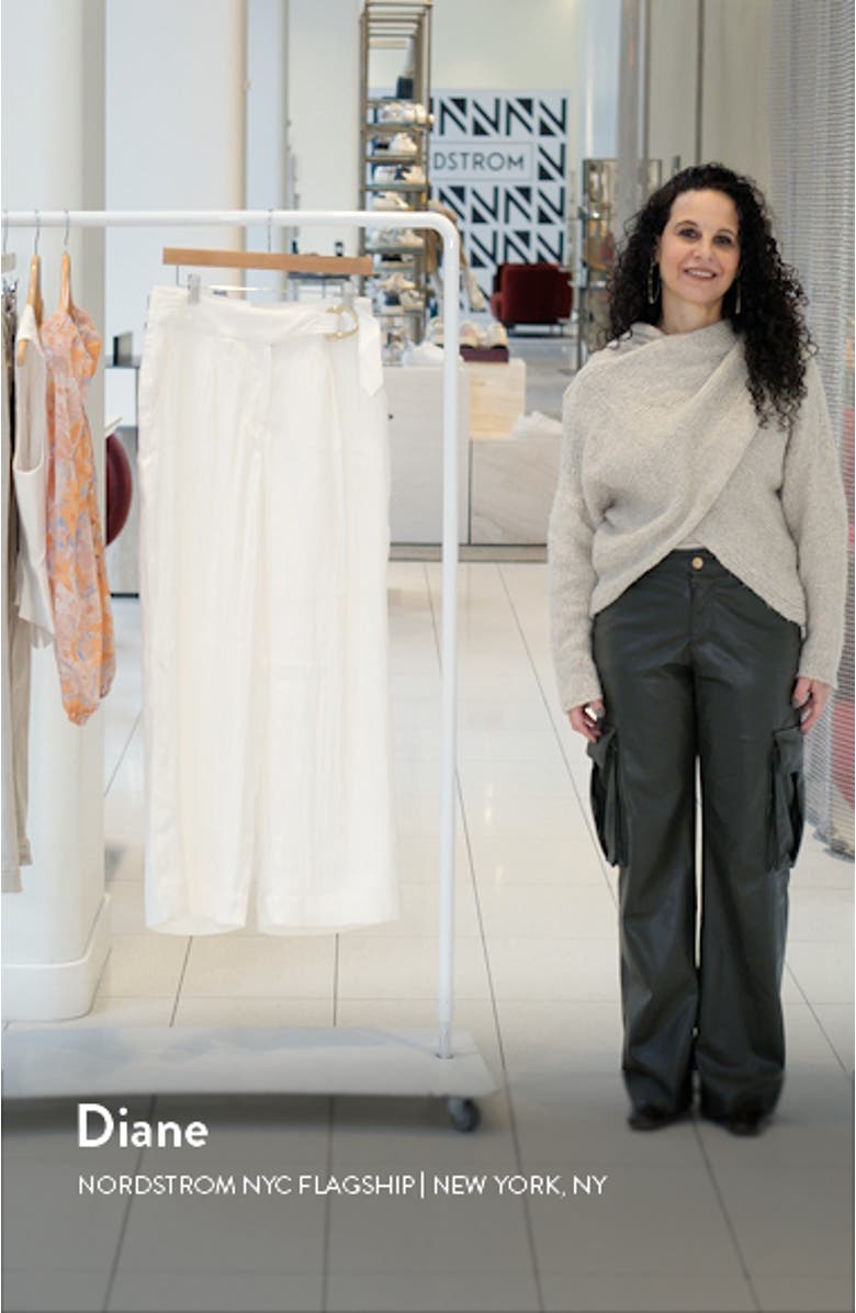 Belted Twill Wide Leg Pants, sales video thumbnail
