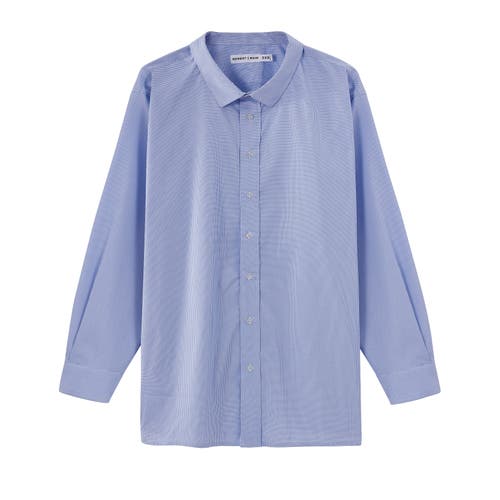 Regent Row Big And Tall Stanton Shirt Long Sleeve Button Down In White-blue-check
