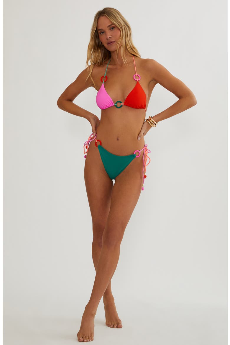 Winona Colorblock Triangle Bikini Top, Alternate, color, CABO COLORBLOCK