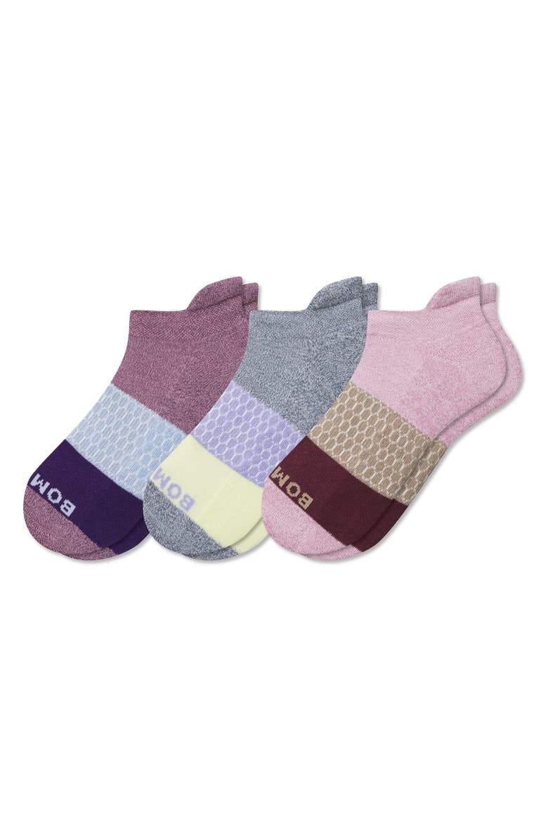 Bombas Triblock Assorted 3-Pack Ankle Socks, Main, color, 