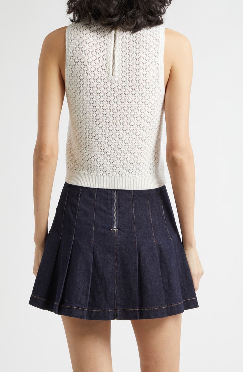 Alice + Olivia Amity Floral Embroidered Wool Blend Sweater Tank, Alternate, color, Fleur De Paris