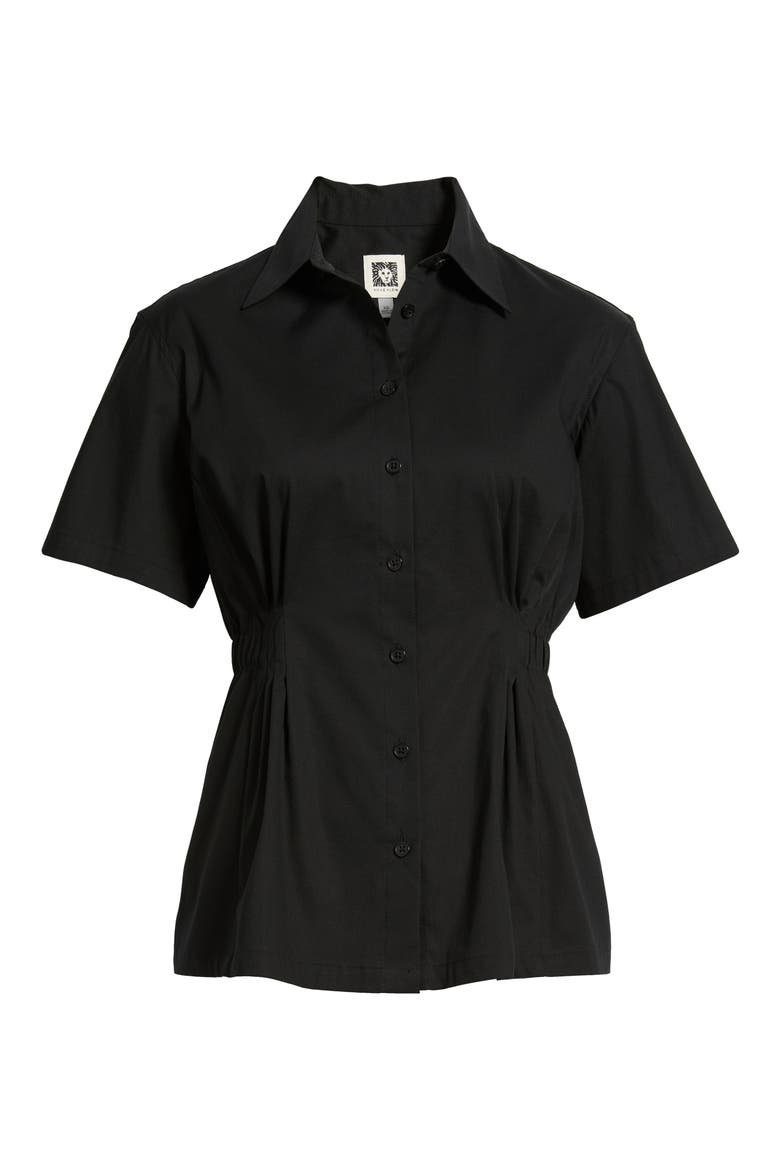 Pleated Waist Shirt, Alternate, color, ANNE BLACK