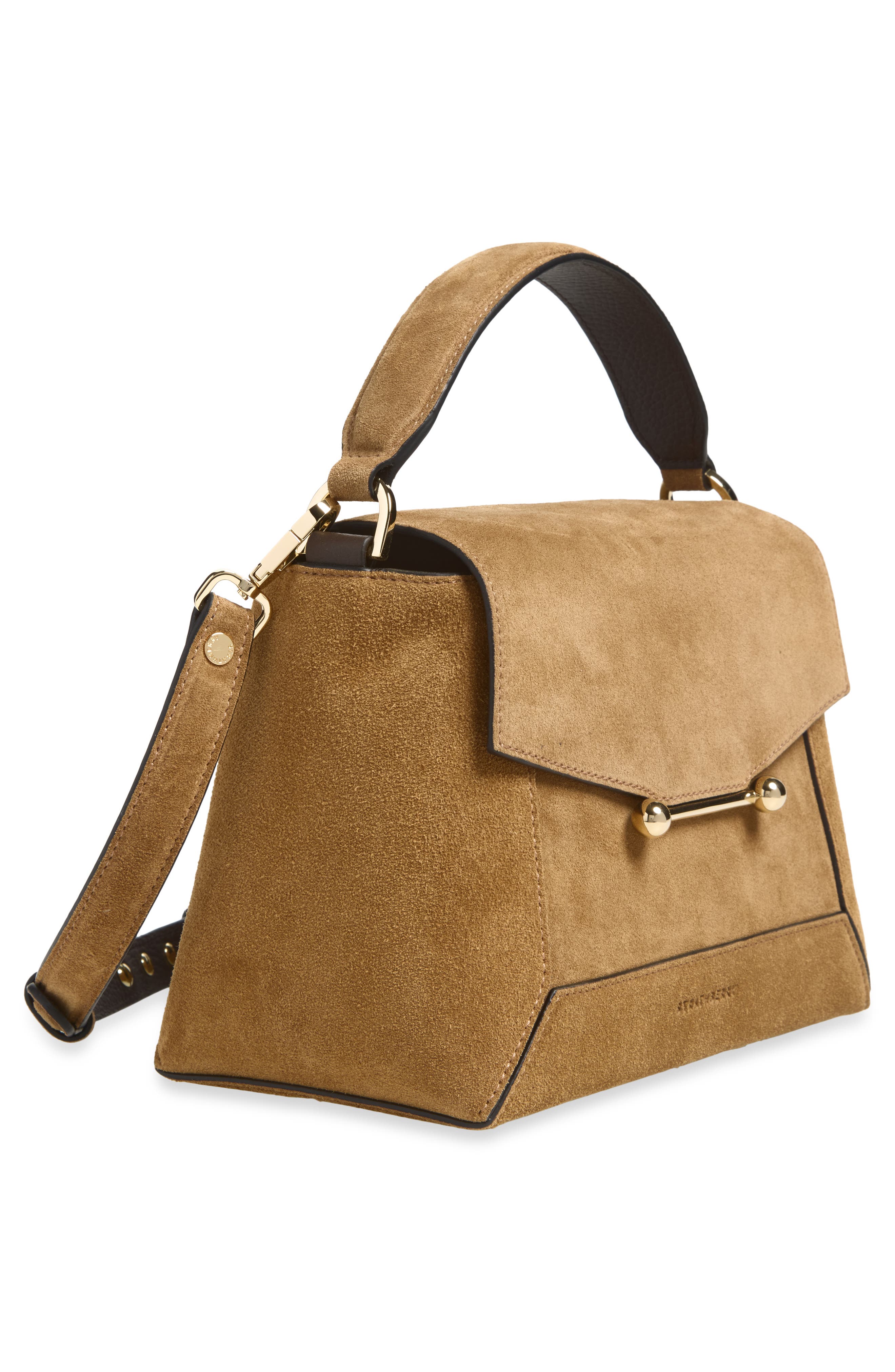 Mosaic Suede Top Handle Bag, Alternate, color, TOFFEE/ ESPRESSO