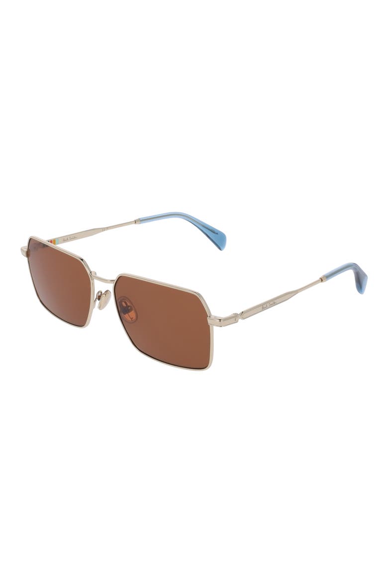58mm Modified Rectangular Sunglasses, Alternate, color, GOLD/ BROWN