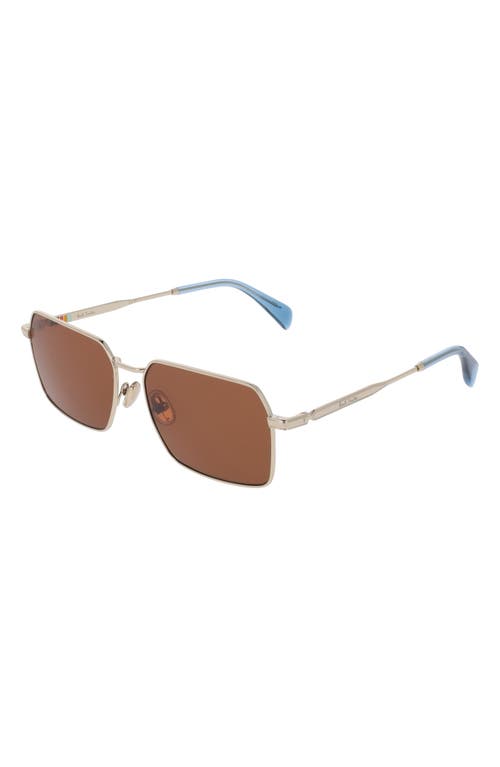 Paul Smith 58mm Modified Rectangular Sunglasses In Gold/brown