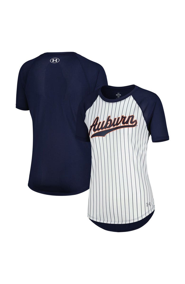 Under Armour Women's Under Armour White Gameday Pinstripe Raglan T-Shirt, Main, color, 