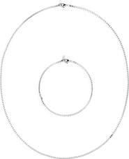 Argento Vivo Sterling Silver Men's Box Chain & Bracelet Set