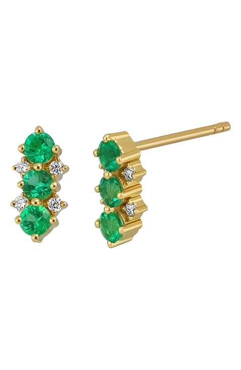 El Mar Emerald & Diamond Stud Earrings (Nordstrom Exclusive)