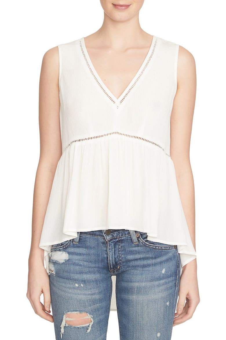 High/Low Crepe Top, Main, color, CLOUD