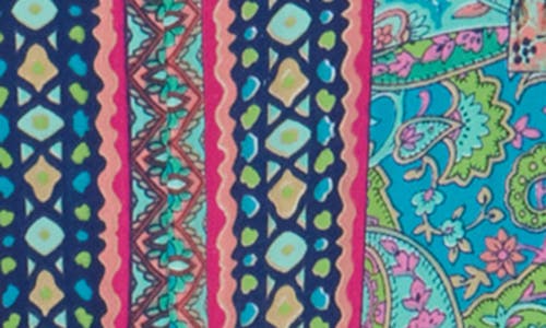 La Fiorentina Abstract Cover-up Beach Dress In Bright Pink/blue