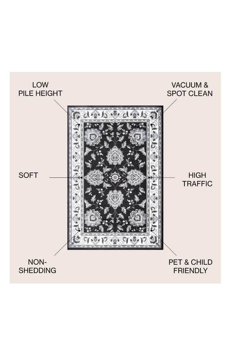 JONATHAN Y Cherie French Cottage Area Rug, Alternate, color, Black/Cream