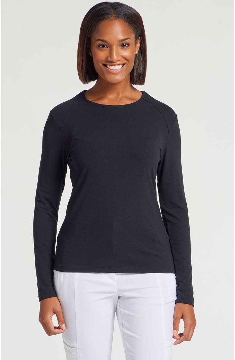 Anatomie Tony Pima Cotton Long-Sleeve Top, Main, color, Black