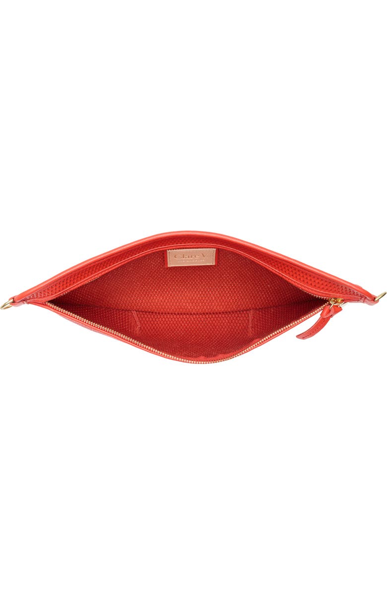 Clare V. Grande Diamond Perforated Leather Belt Bag, Alternate, color, Bright Poppy