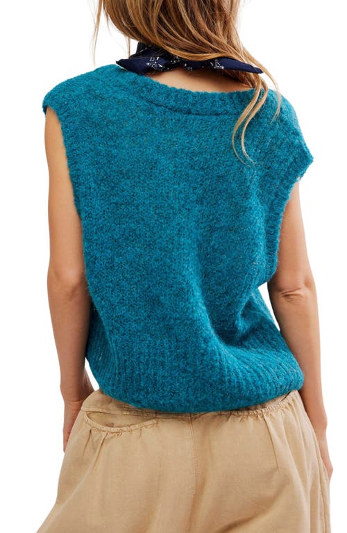 Shop Free People Dream Maker Crop Alpaca Blend Sweater Vest In Blue