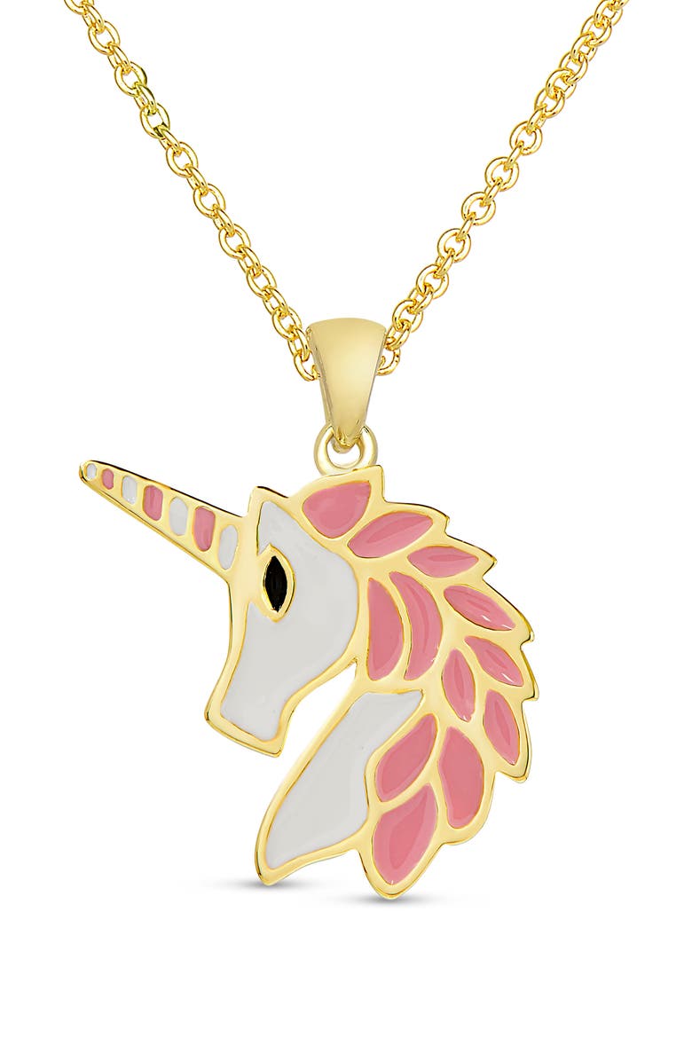 Unicorn Pendant Necklace, Main, color, GOLD