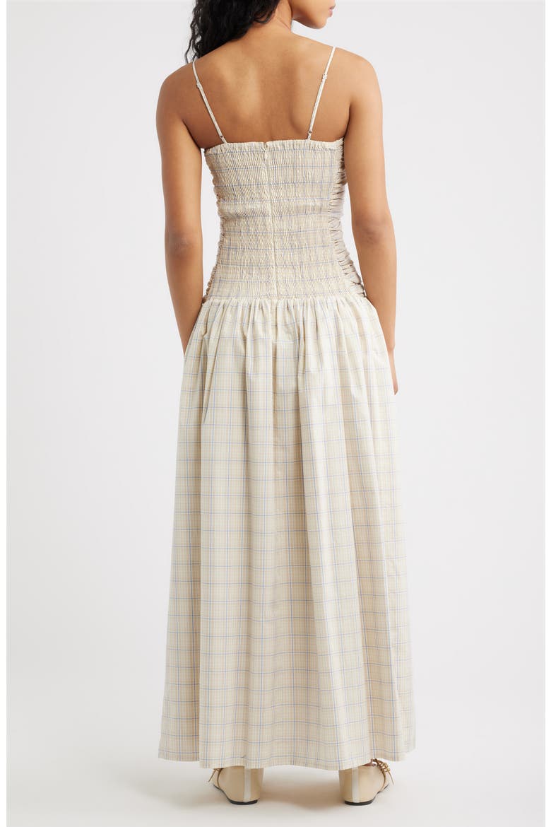 Mira Cotton Maxi Dress, Alternate, color, FLOOR CHECK-ANTIQUE WHITE