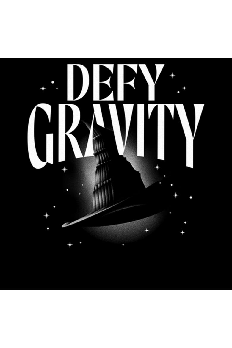 Women's Defy Gravity Witch Hat Short Sleeve Straight Fit T-Shirt, Alternate, color, Black