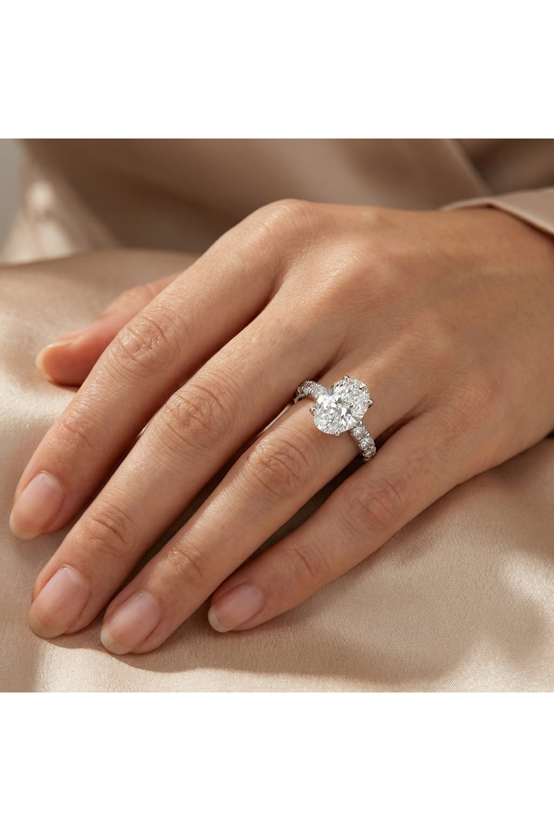 Certified 5.28Ct Oval Diamond Side Halo Engagement Ring 14k Gold Lab Grown, Alternate, color, 14k White Gold