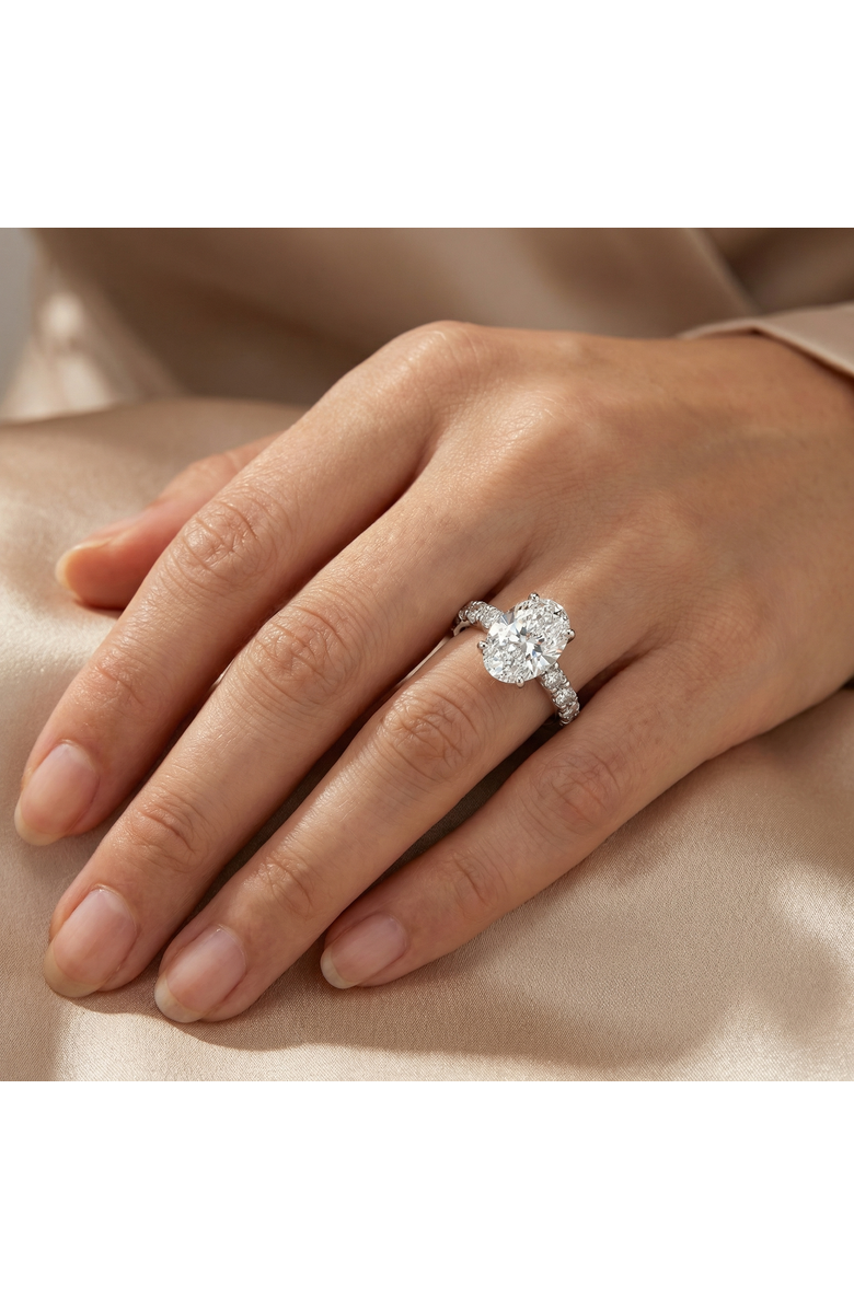 Bliss Diamond Certified 5.28Ct Oval Diamond Side Halo Engagement Ring 14k Gold Lab Grown, Alternate, color, 14K White Gold