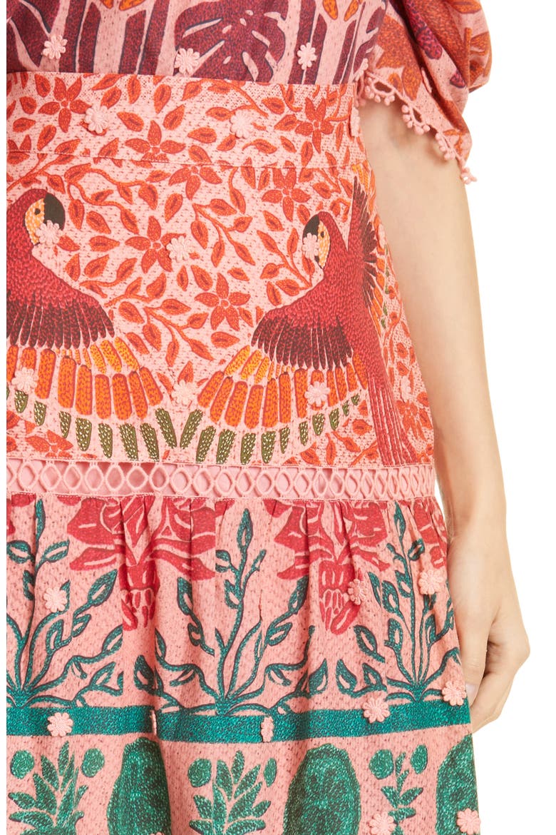 Ainika Macaws Print Cotton Skirt, Alternate, color, LIGHT PINK