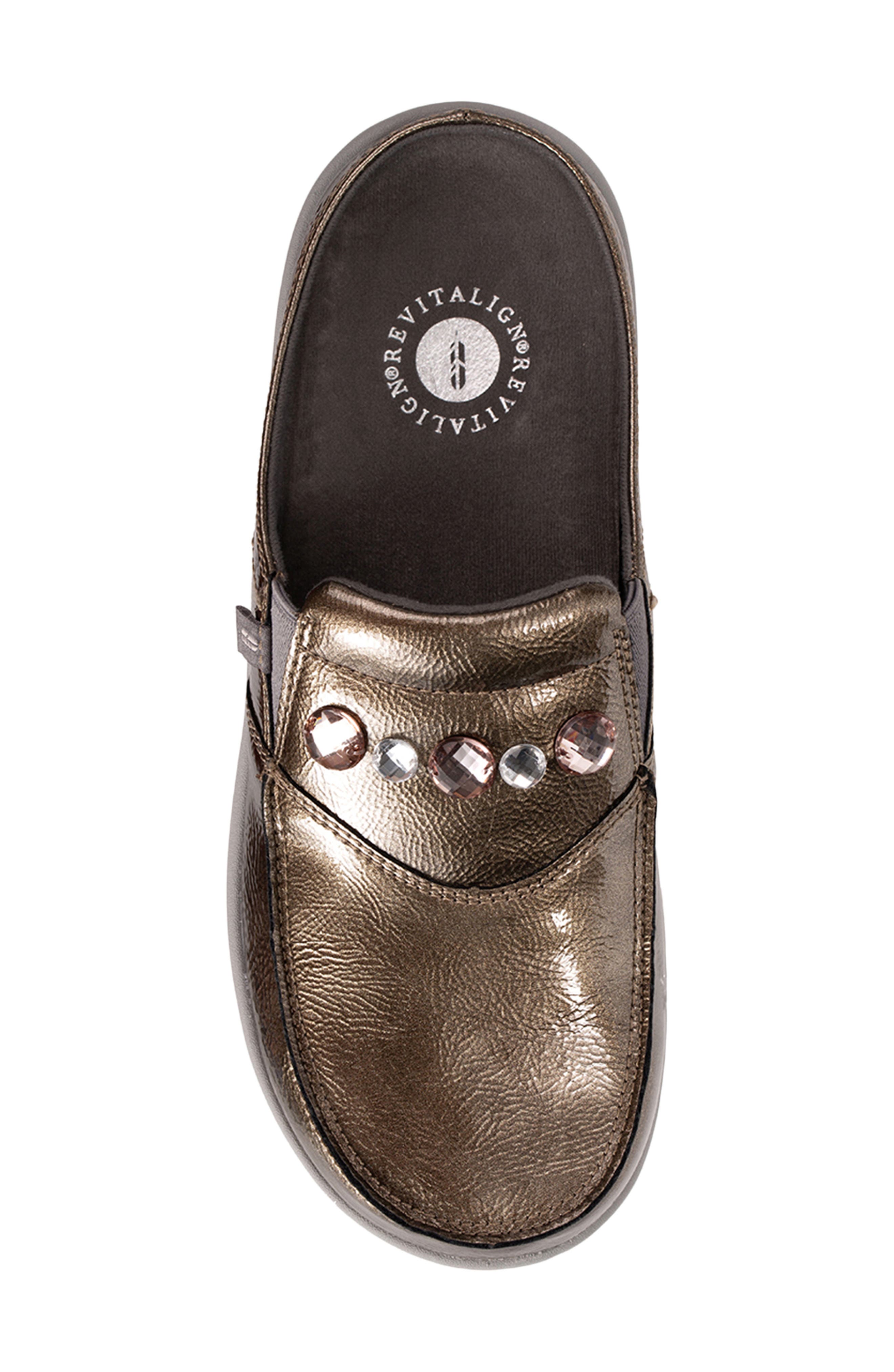 Siesta Slide Dazzle Faux Leather Clog, Alternate, color, PEWTER
