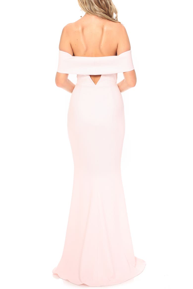 Legacy Off the Shoulder Trumpet Gown, Alternate, color, BLUSHDNU