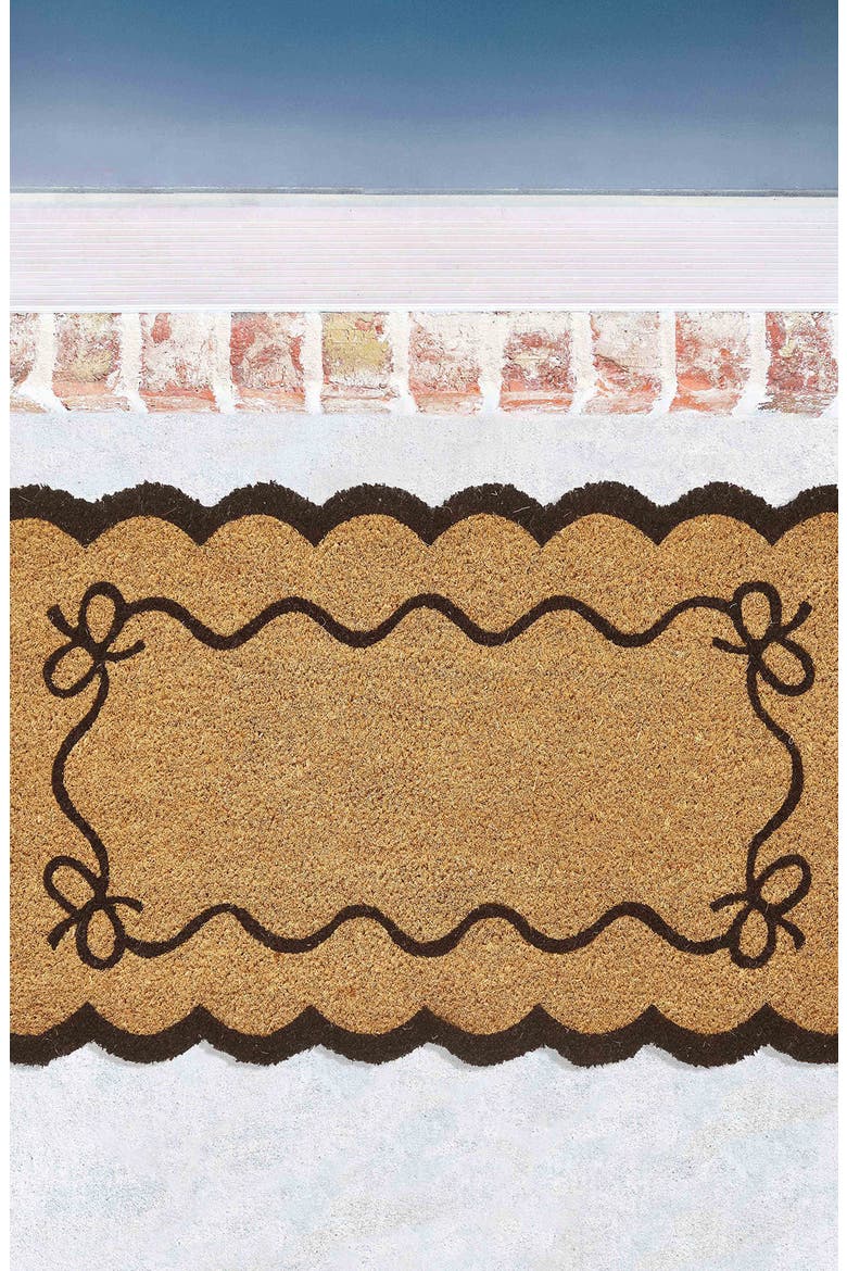 Scalloped Edge Coir Doormat, Alternate, color, BROWN MULTI