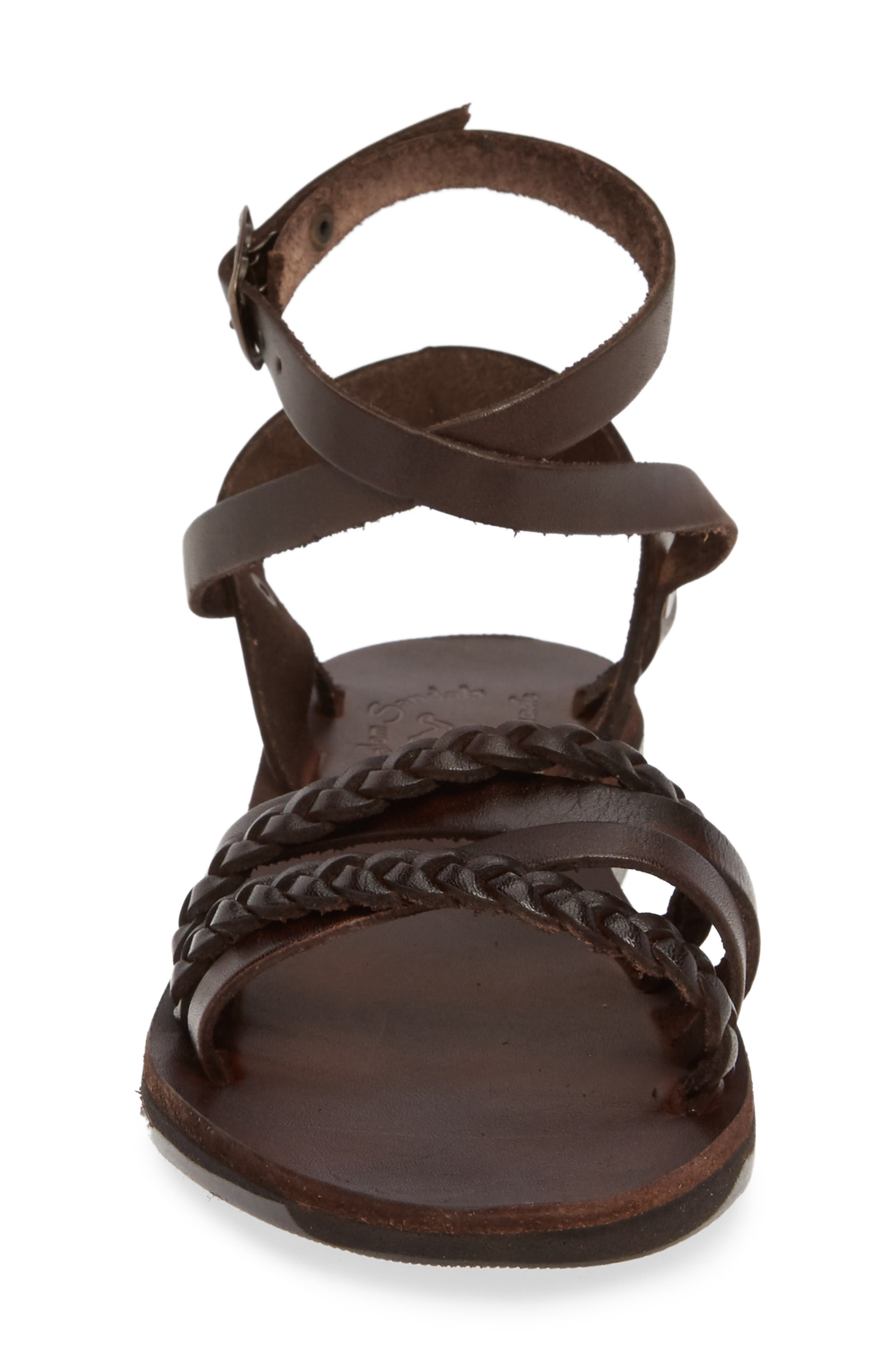 Asa Wrap Sandal, Alternate, color, BROWN LEATHER