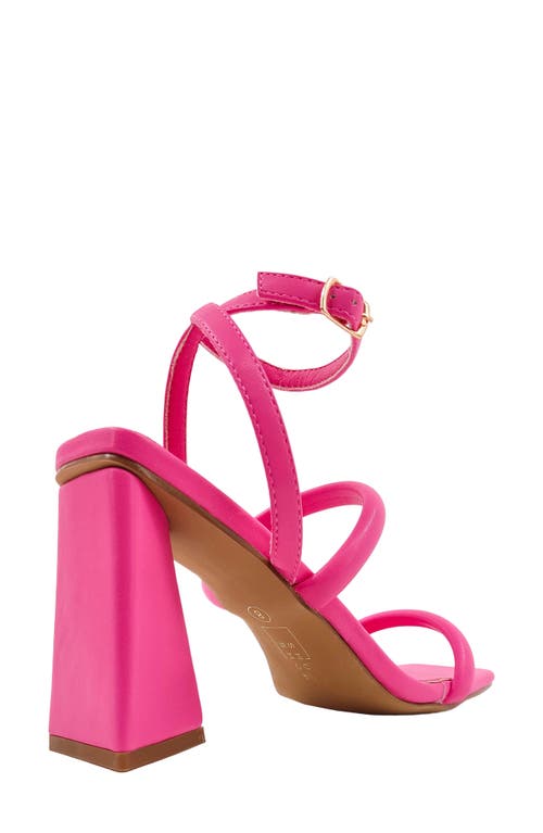 Shushop Evangeline Block Heel Sandal In Bright Pink