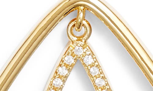 Nordstrom Cubic Zirconia Double Teardrop Earrings In Clear- Gold