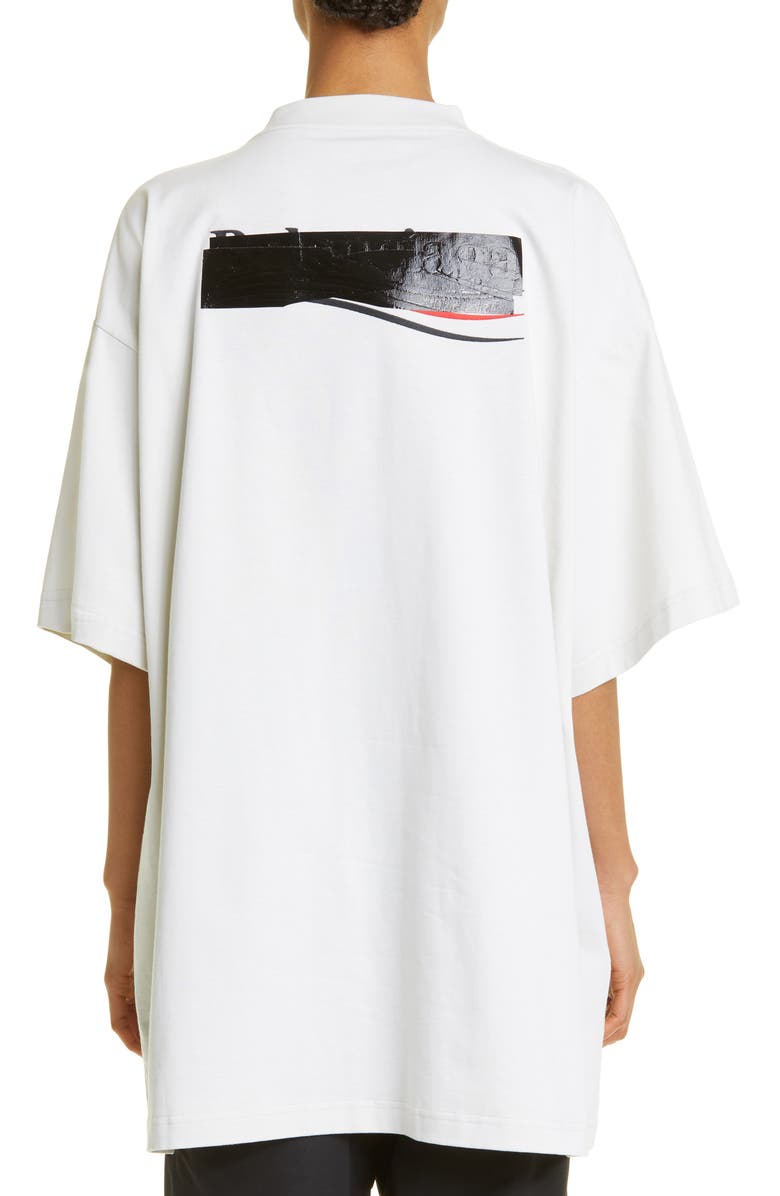 Balenciaga Oversize Gaffer Tape Logo Graphic Tee, Alternate, color, 