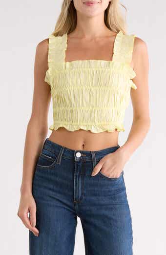 maje Lunnala Smocked Crop Top