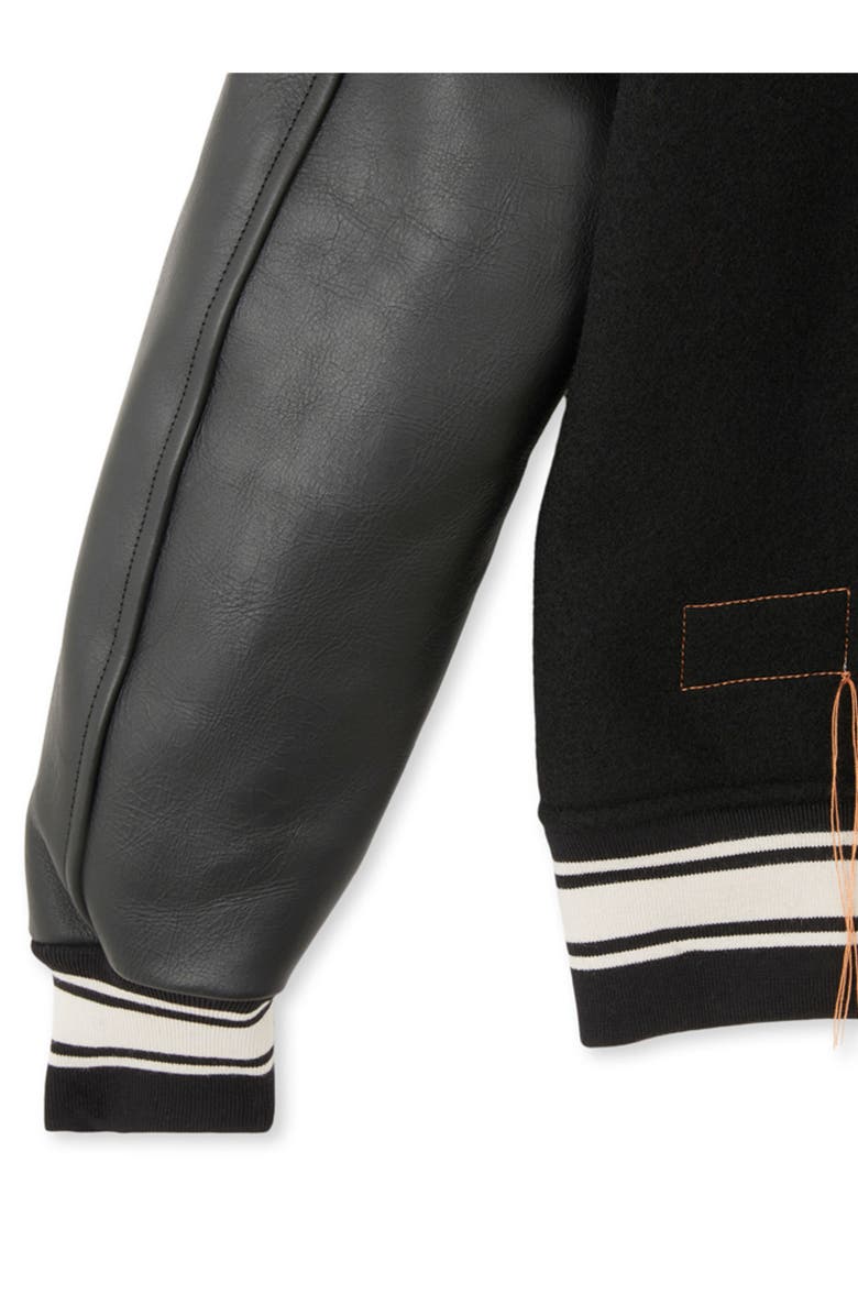 Fortela Oxford Wool Bomber Jacket, Alternate, color, Black